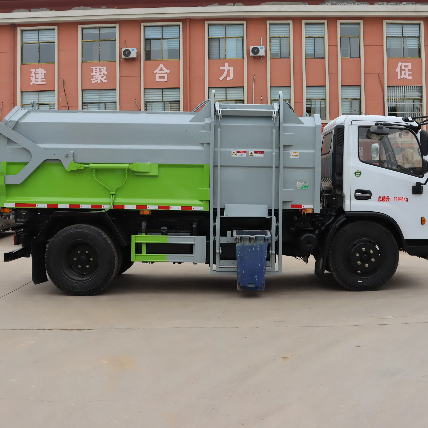 Hanging A Bucket Garbage Truck